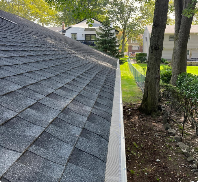 Clean gutters after being maintained from Doda Brother Construction experts. 