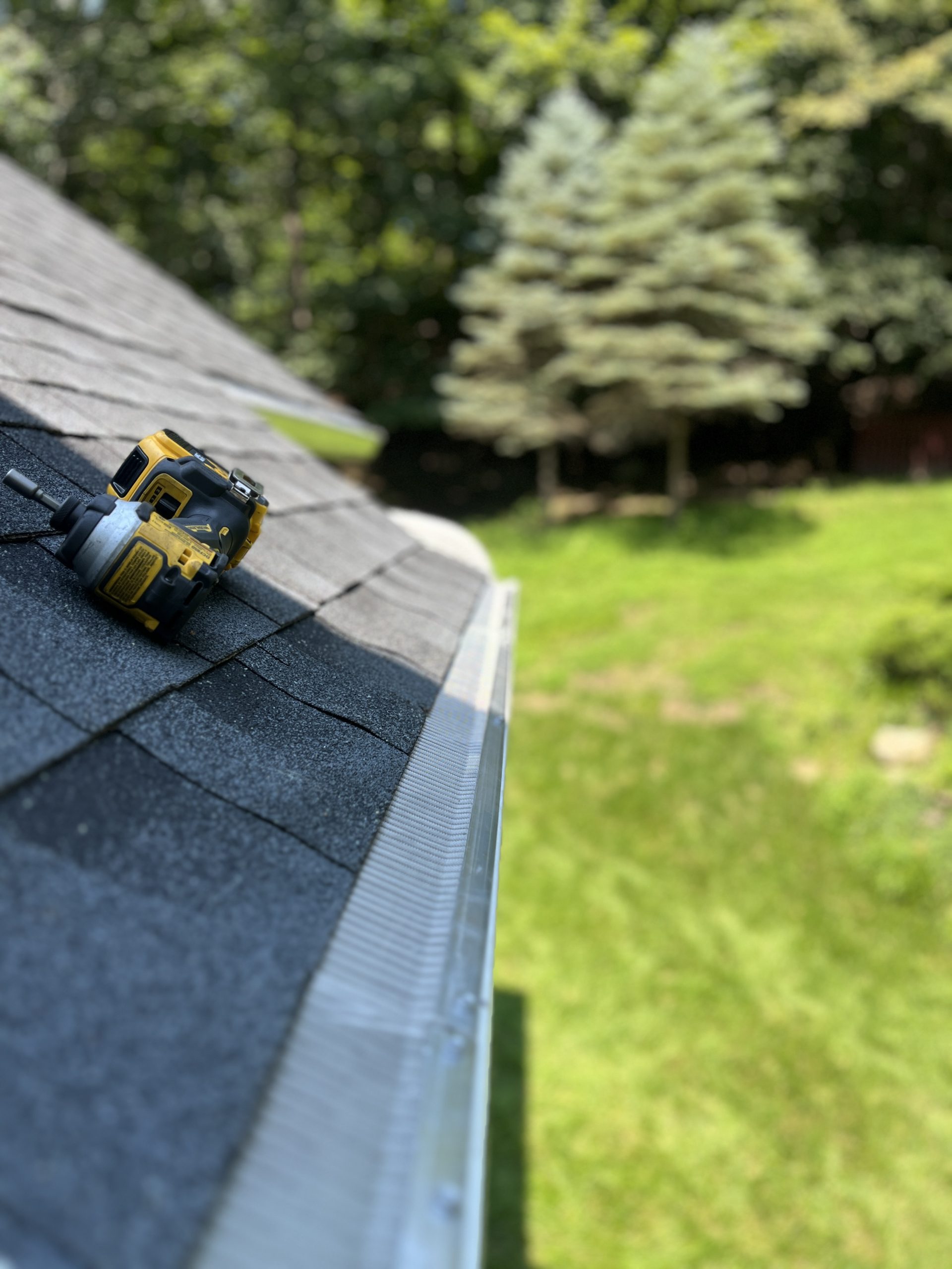 Beautiful shoot of gutters with a forest background. 