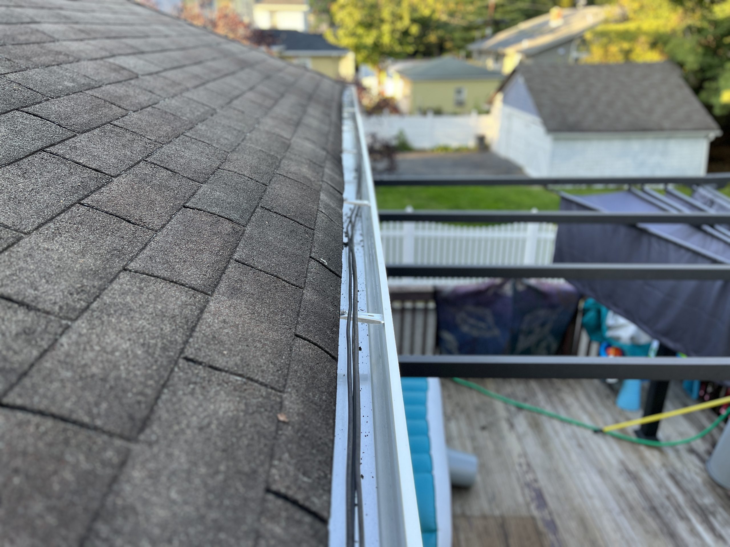 Beautiful shoot of gutters with a forest background. 